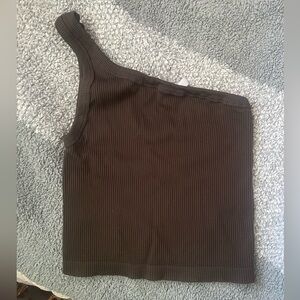 brown single strap tank